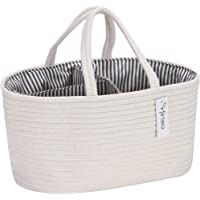Hinwo - Carrito pañales para bebé 3 compartimentos- contenedor almacenamiento guardería- organizador portátil coche…